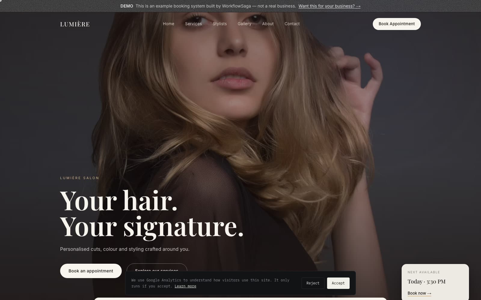 SalonSaga product screenshot