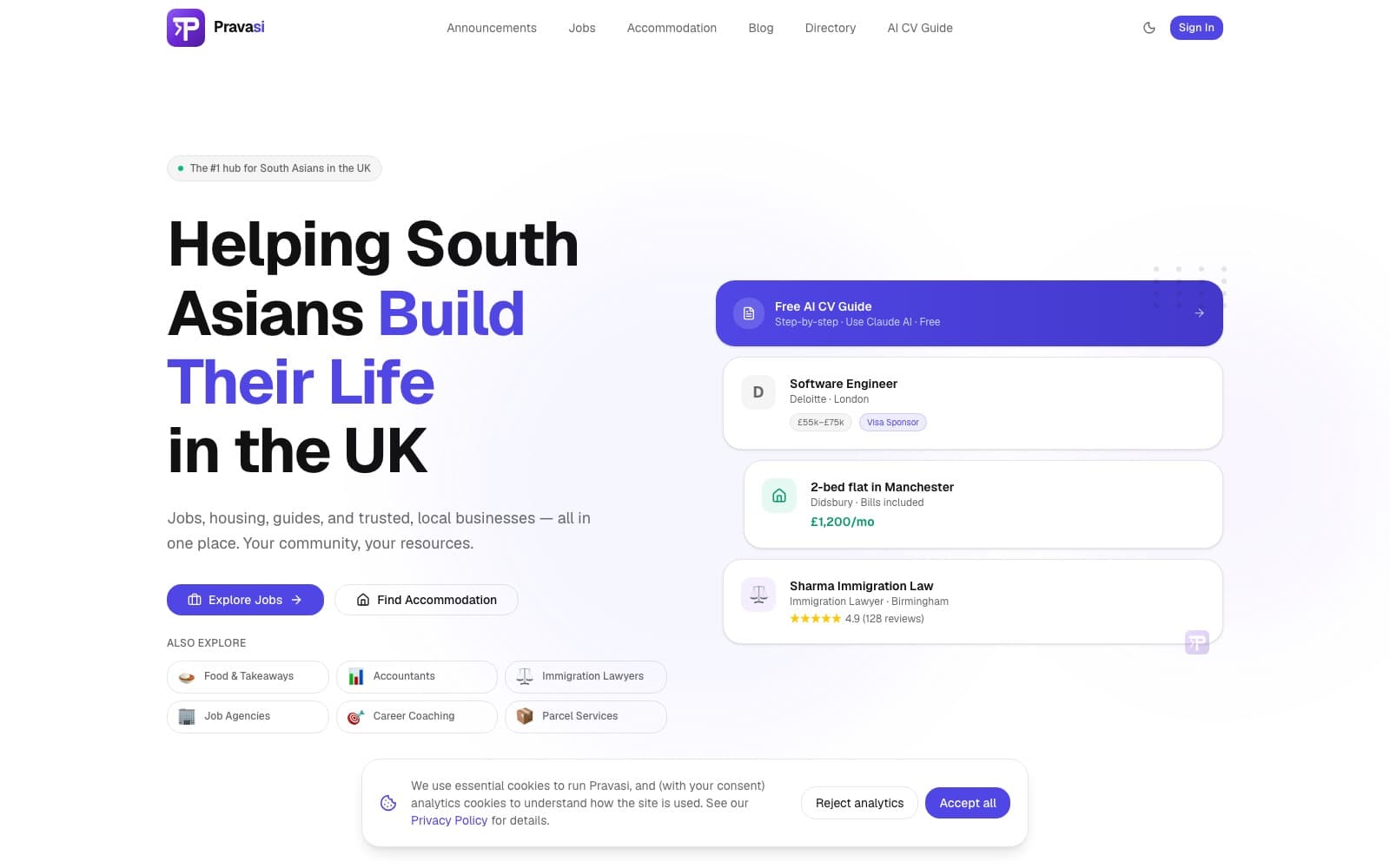 Pravasi.uk product screenshot